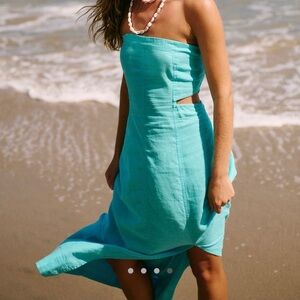 NWT Free People Strapless Linen Dress